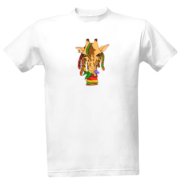 Tričko s potiskem Rastafari žirafa