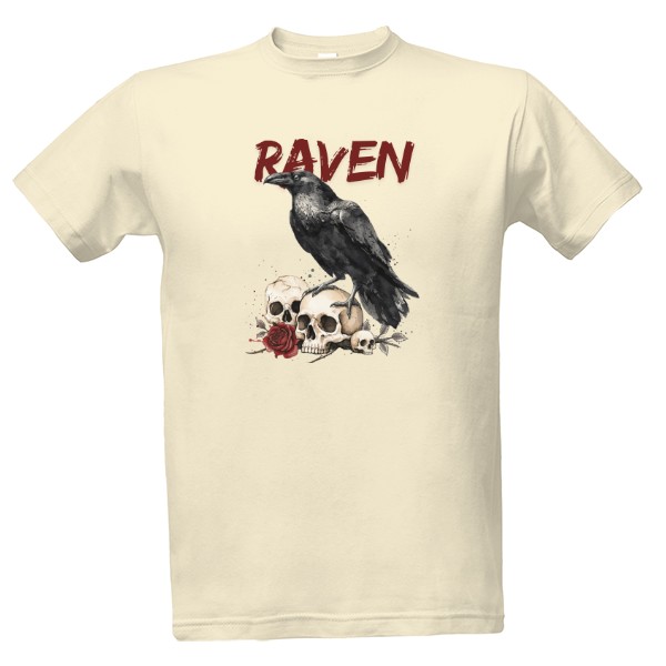Tričko s potiskem Raven lebka