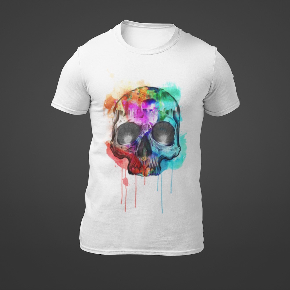 Tričko s potlačou Lebka Město Skvrny