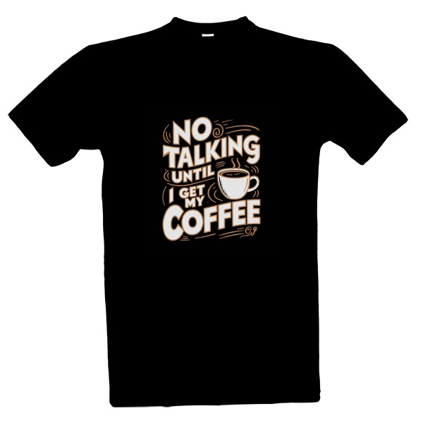 Tričko s potiskem Reaguji až po kávě