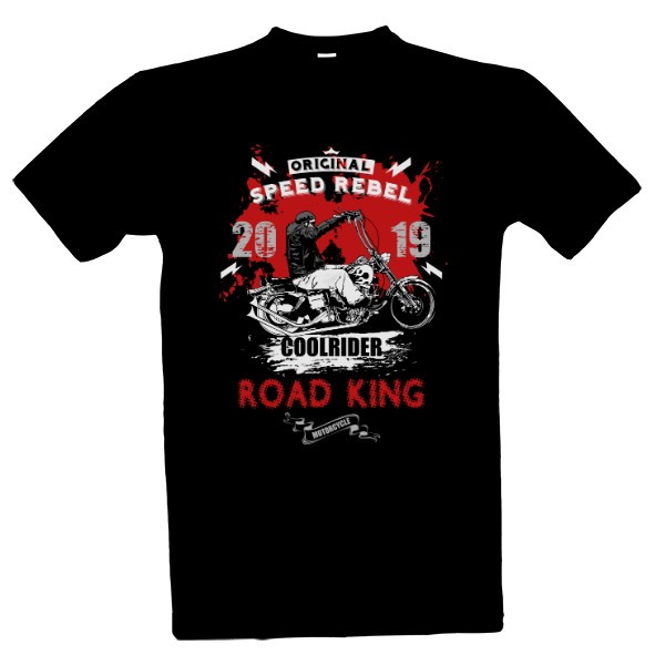 Tričko s potiskem Rebel motorkář král silnic