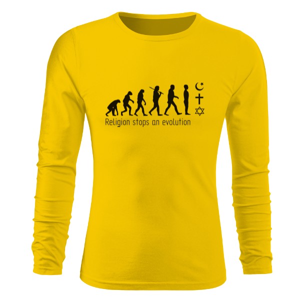 Tričko s potiskem Religion stops evolution