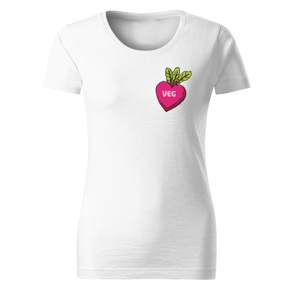 Řepa ve tvaru srdce, veg – dámské tričko Organic slub