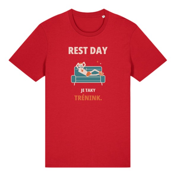 Tričko s potlačou Rest day je tiež tréning