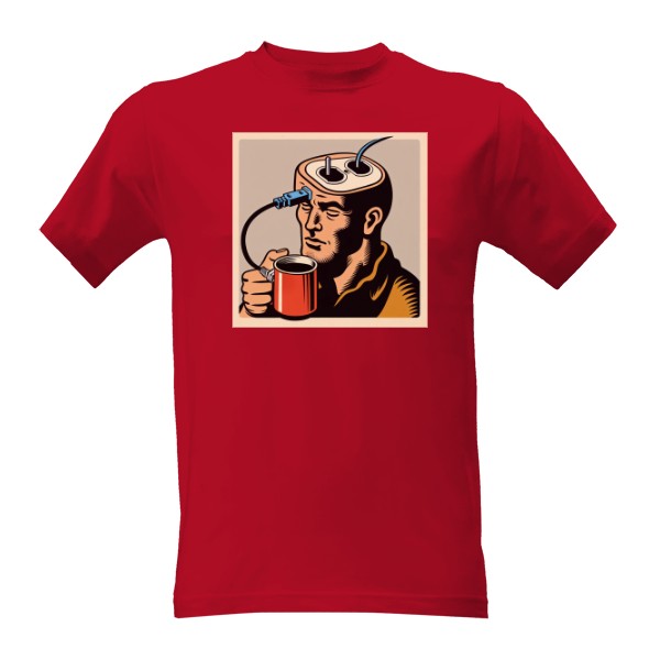 Retro. Connected to the coffee - red