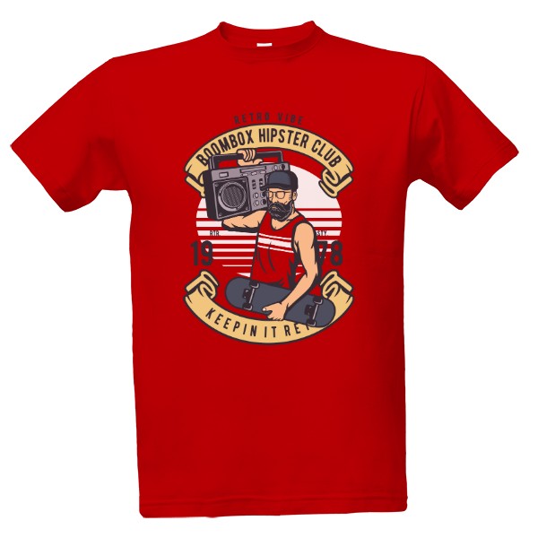 Tričko s potiskem Retro hipster