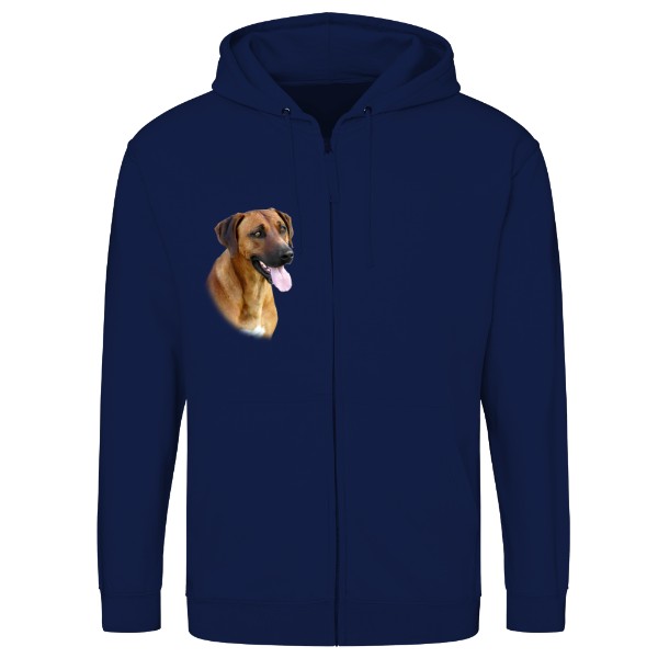 Mikina na zip unisex s potiskem Rhodéský ridgeback 