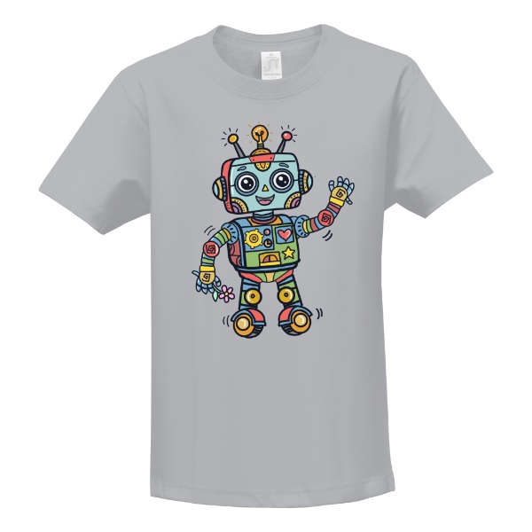 Tričko s potlačou Robot s kytkou