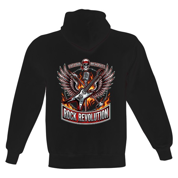 Pánska mikina s kapucňou s potlačou Rock Revolution