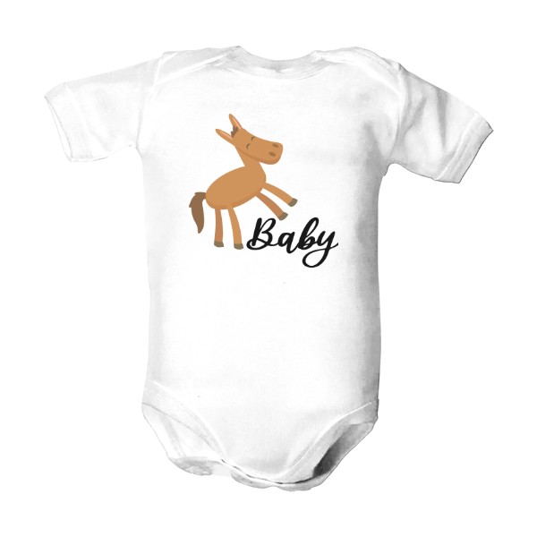 Dětské body  s potlačou rodinné trička koník3