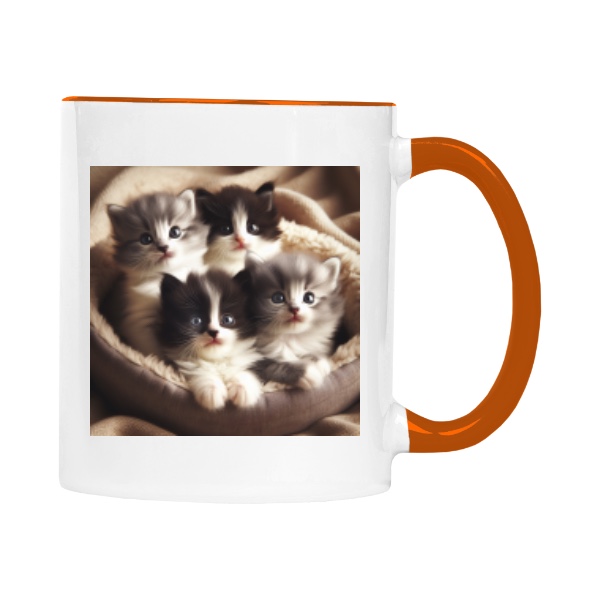 Cup colourful s potiskem Koťátka v pelíšku