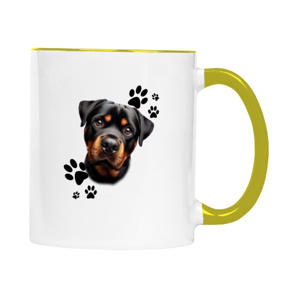 Hrnek malý barevný s potiskem Rotvajler-H