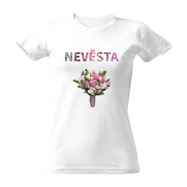 Tričko s potiskem Rozlučka - Květinová nevěsta