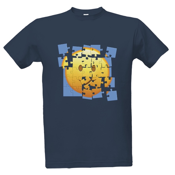 Rozmazaný smajlík v puzzle - autismus
