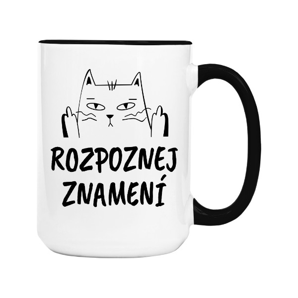 Hrnek velký barevný s potiskem Rozpoznej znamení - Hrnek