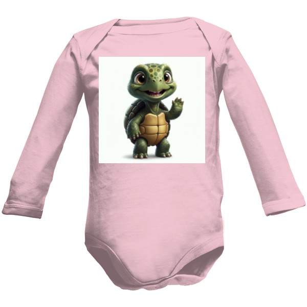 Dětské body Long  s potiskem Roztomilá želvička ahoj!