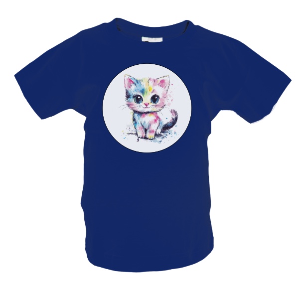 Tričko s potiskem Roztomilé koťátko v pastelových barvách