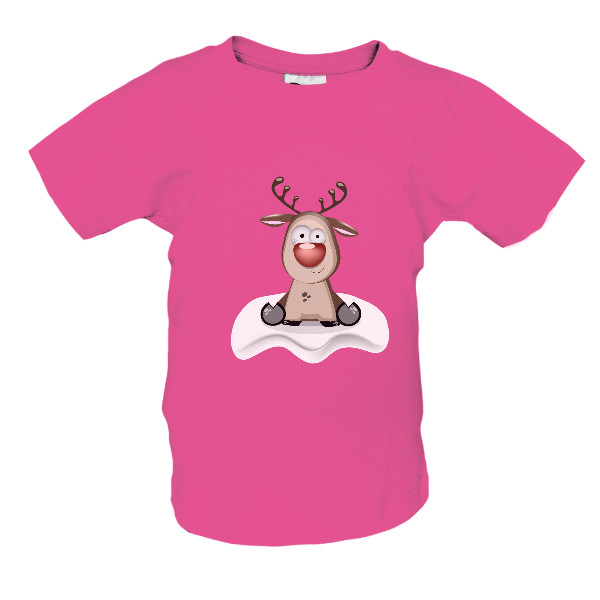 Tričko s potiskem Rudolf na sněhu.