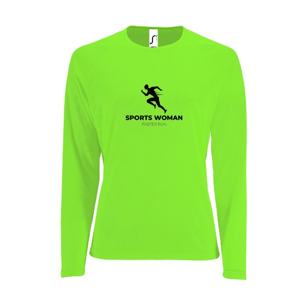 Dámské funkční tričko long s potiskem Run faster woman