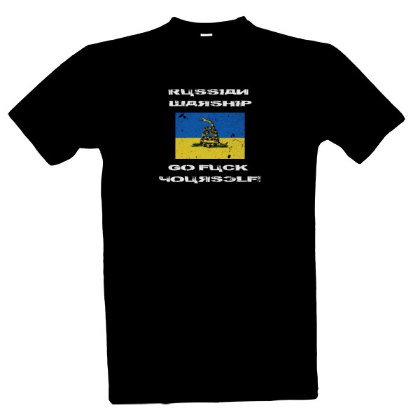 Tričko s potiskem Ruská válečná lodi, jdi do p*dele! - ENG