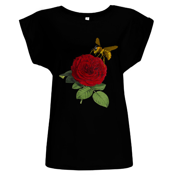 Tričko s potiskem Růže a včela 