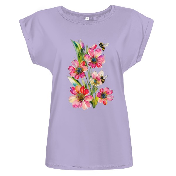 Tričko s potiskem Růžové květiny