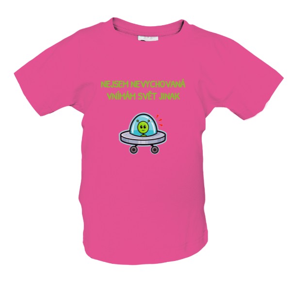 Tričko s potiskem RŮŽOVÉ - UFO AUTISTA