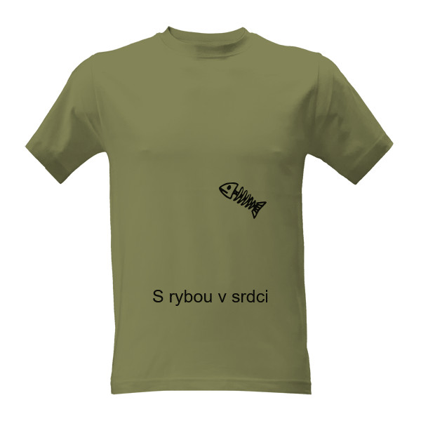 Tričko s potiskem Rybář celým srdcem