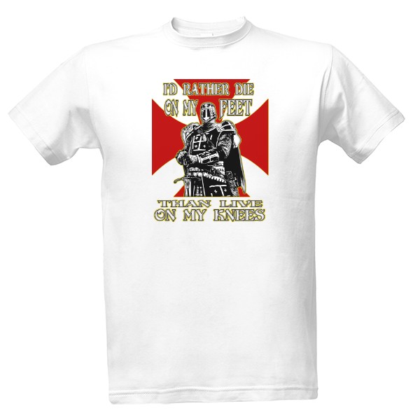 Tričko s potiskem Rytíř a kříž