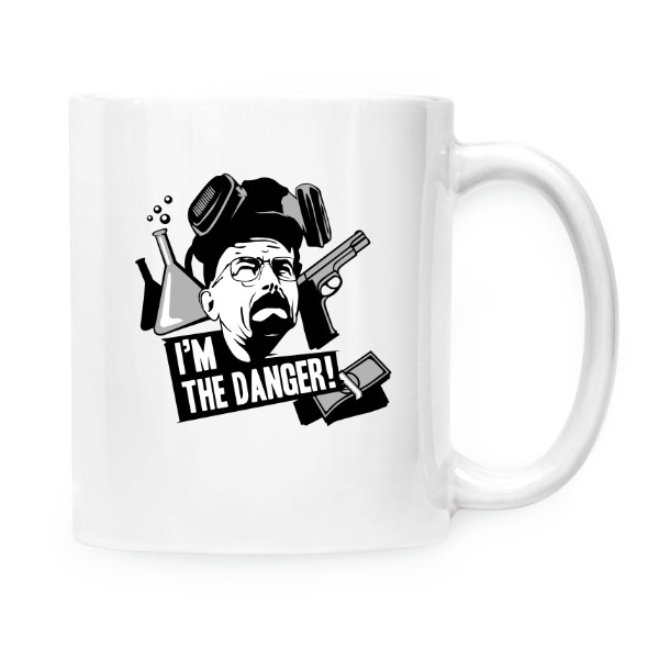 Hrnček malý biely s potlačou Danger