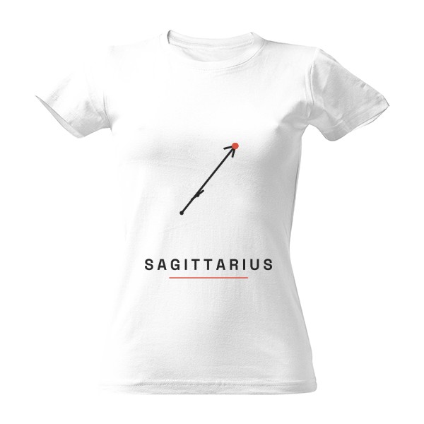 Tričko s potiskem Sagittarius – znamení zvěrokruhu anglicky (dámské)