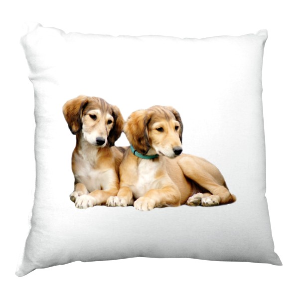 Polštář saténový s potiskem Saluki - Perský chrt