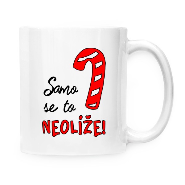 Hrnek malý bílý s potiskem Samo se to neolíže