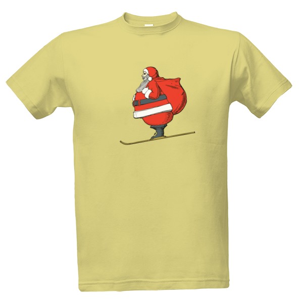 Tričko s potiskem Santa na lyžích