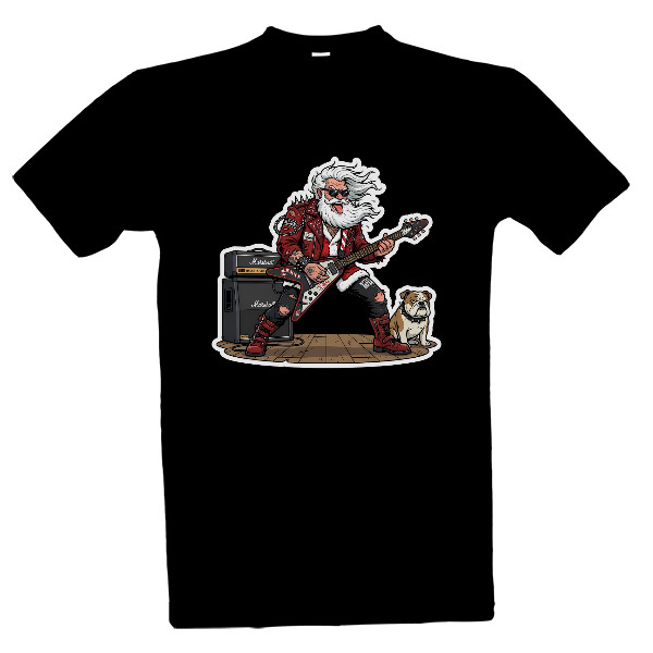 Tričko s potiskem Santa rocker