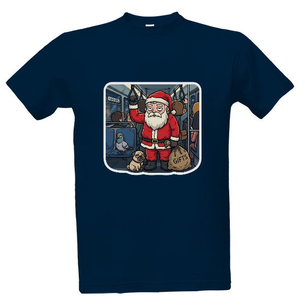 Tričko s potiskem Santa v tramvaji