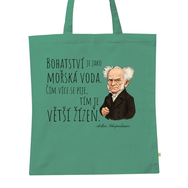 BIO platená taška s potlačou Schopenhauer - štěstí