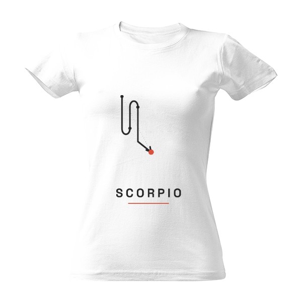 Tričko s potiskem Scorpio – znamení zvěrokruhu anglicky (dámské)