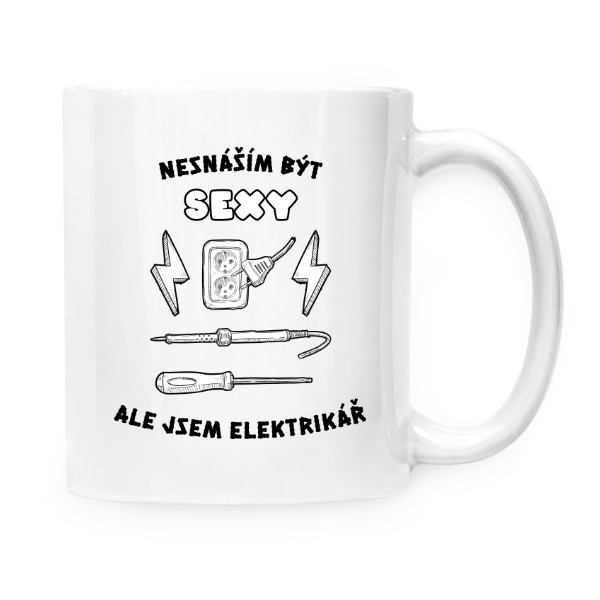 Hrnek malý bílý Sexy elektrikář