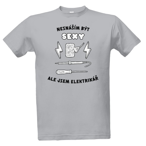 Tričko s potiskem Sexy elektrikář