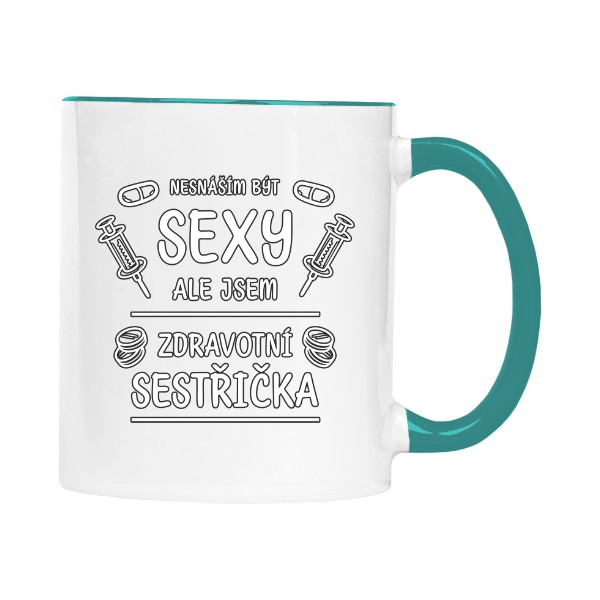Hrnek malý barevný s potiskem Sexy sestřička