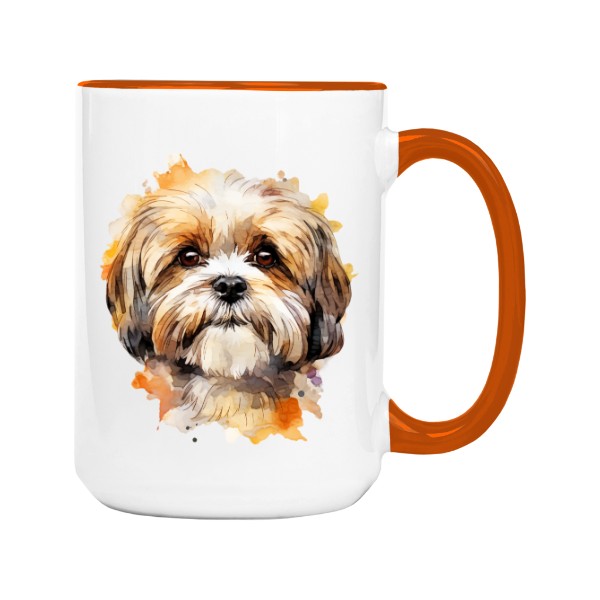 Hrnček veľký farebný s potlačou Shih-Tzu