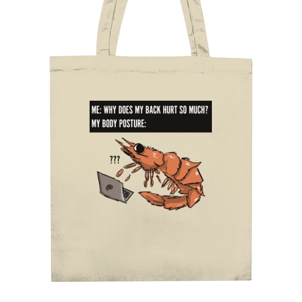 Unisex Cotton Bag s potiskem shrimp body posture