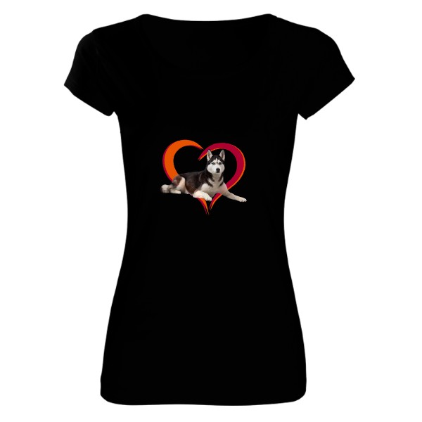 Tričko s potiskem Sibiřský husky