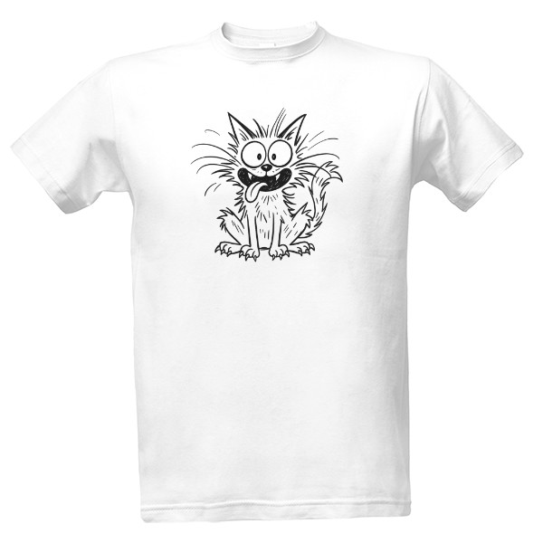 Tričko s potiskem šílená kočka