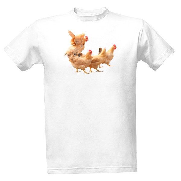 Tričko s potiskem Šílené slepice