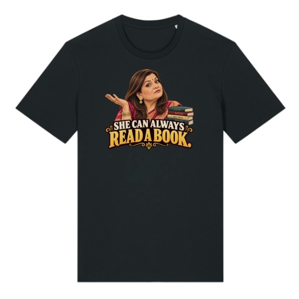Tričko s potiskem Sima – She Can Always Read a Book