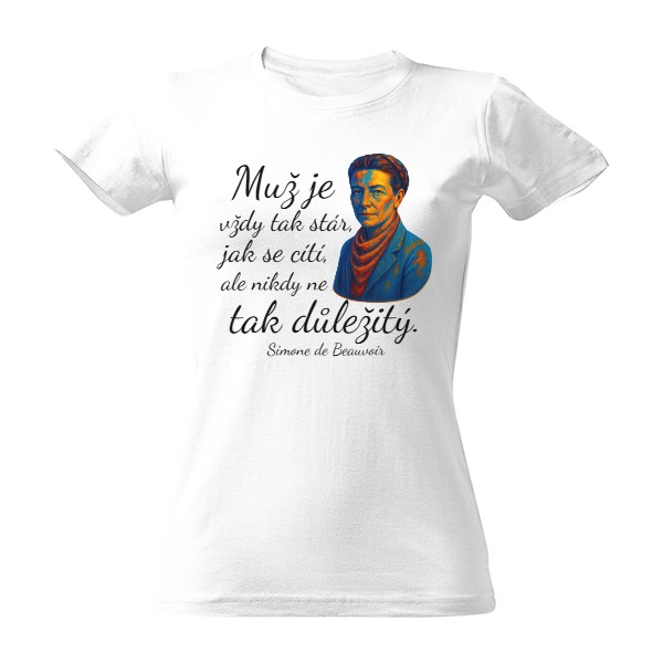 Tričko s potiskem Simone de Beauvoir O mužích