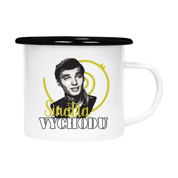 Plecháčik- smaltový lem s potlačou Sinatra východu Karel Gott