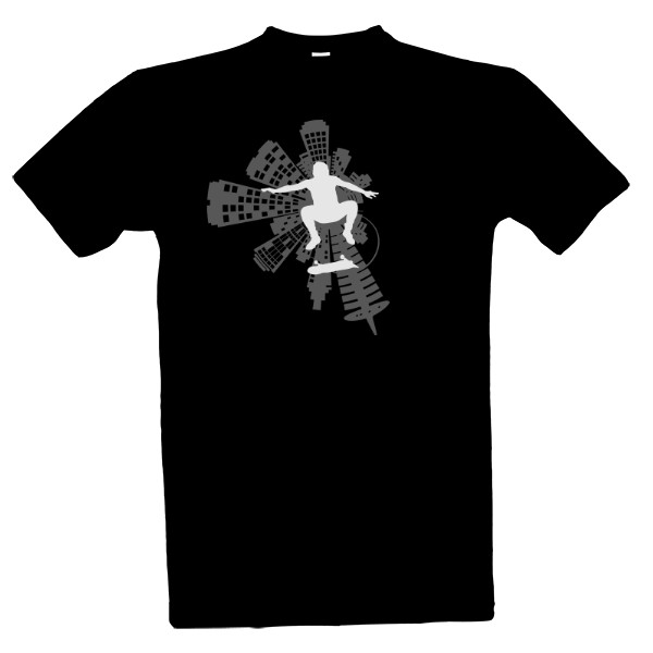 Tričko s potiskem Skate ve městě